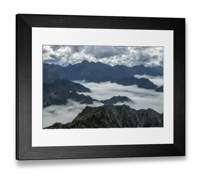 Framed Print : View from the Nebelhorn summit to mountains of the Allgau Alps