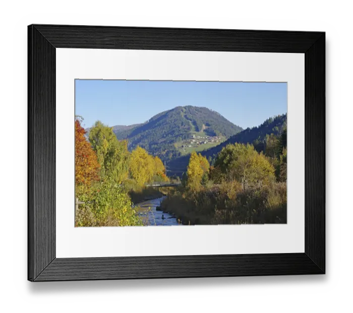 Framed Print : A stream snakes through an autumnal valley Framed Print : A stream snakes through an autumnal valley