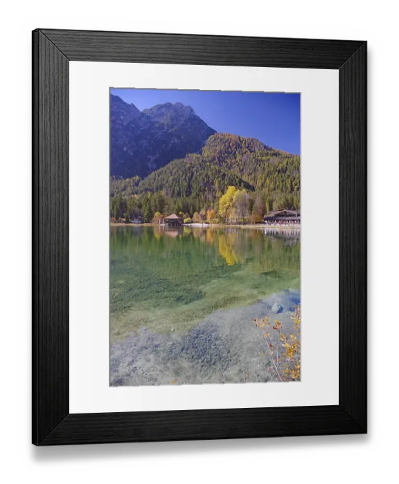 Framed Print : Emerald green, clear shore water with visible stones Framed Print : Emerald green, clear shore water with visible stones