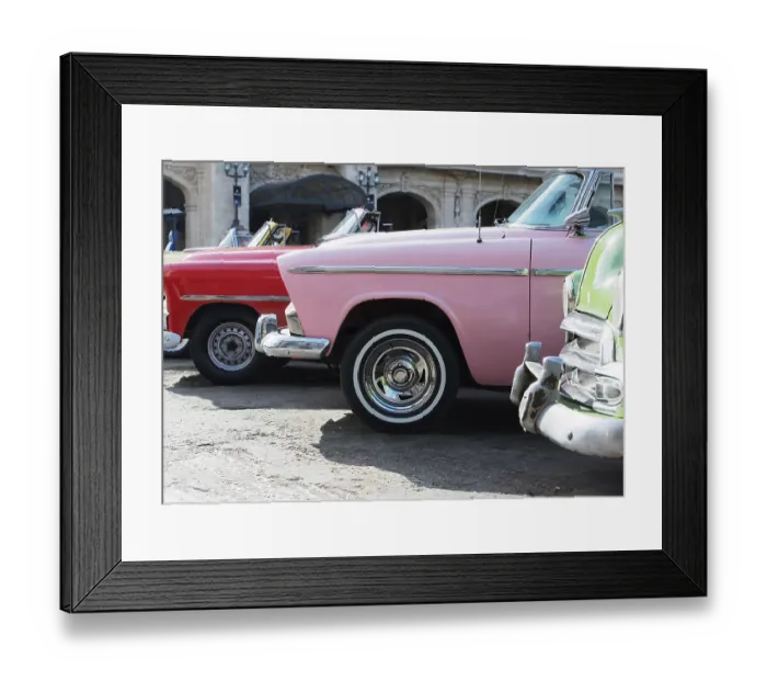 Framed Print : Colorful American classic cars in Havana on Cuba Colorful American classic car on the street in Havana Cuba Framed Print : Colorful American classic cars in Havana on Cuba Colorful American classic car on the street in Havana Cuba