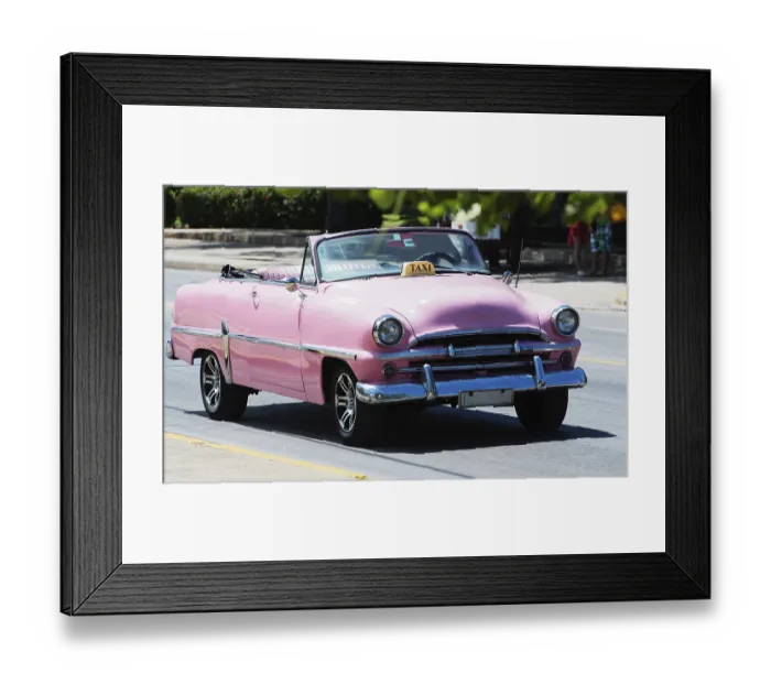 Framed Print : Pink American convertible classic car on street in Havana Cuba Pink American convertible classic car on street Framed Print : Pink American convertible classic car on street in Havana Cuba Pink American convertible classic car on street