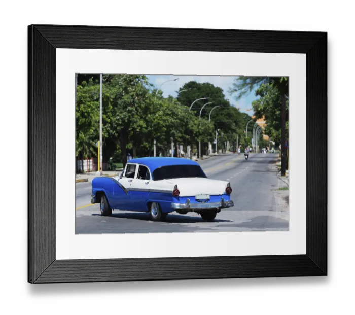 Framed Print : Classic American car in Havana in Cuba Vintage car in Havana