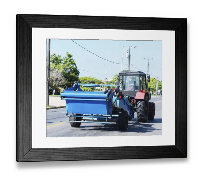 Framed Print : Truck door in Varadero Cuba tractor in Varadero Cuba