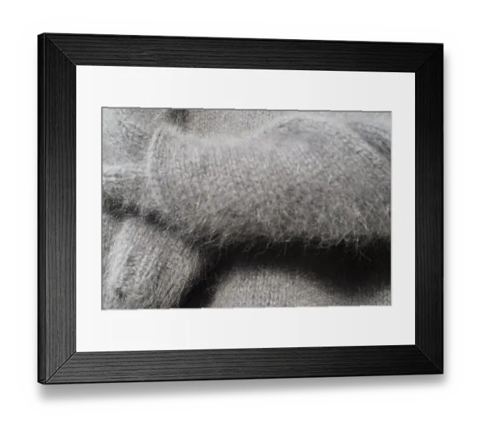 Framed Print : Angora velcro sweater in closeup Framed Print : Angora velcro sweater in closeup