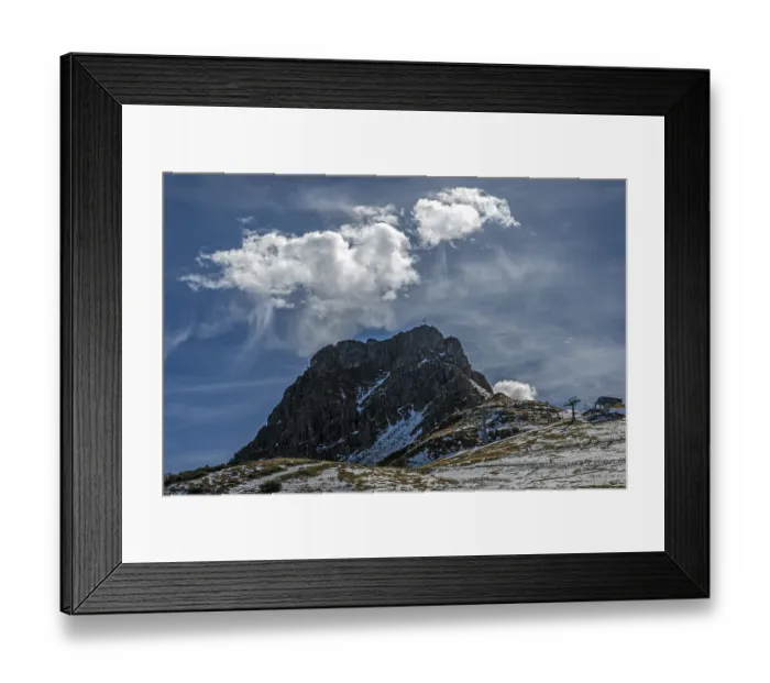 Framed Print : Right pulpit wall, back left mountains of the Allgau Alps
