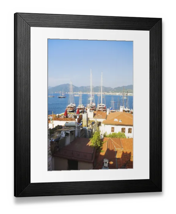 Framed Print : Turkey: view from the castle of the sea and the city of Marmaris