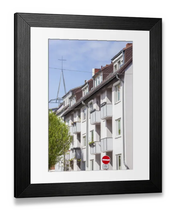 Framed Print : Modern white residential buildings Framed Print : Modern white residential buildings