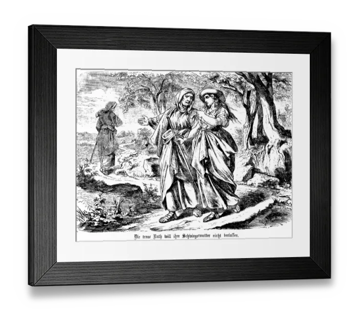 Framed Print : Faithful Ruth goes to Bethlehem with her mother-in-law