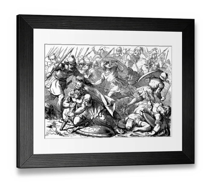 Framed Print : Saul took the sword and fell in it