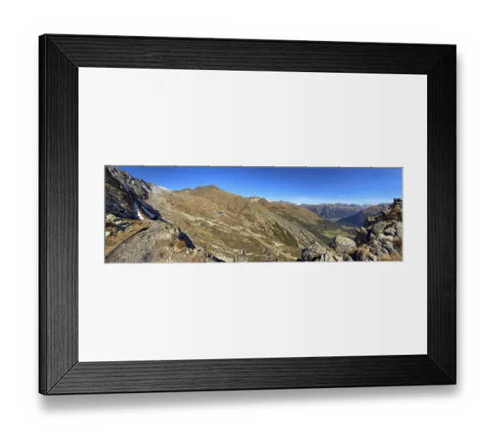 Framed Print : Mountain panorama at Meierhoftalli in autumn