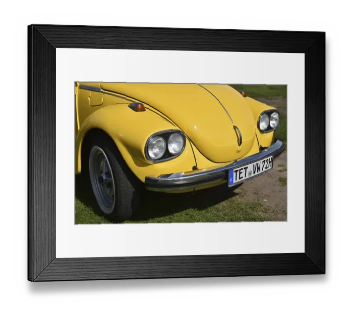 Framed Print : VW Beetle headlights