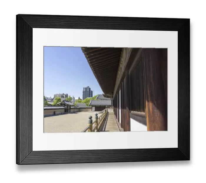 Framed Print : Shitennoji zen garden with sand lined up perfectly Framed Print : Shitennoji zen garden with sand lined up perfectly