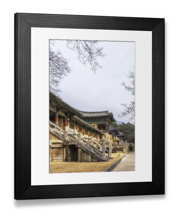 Framed Print : Cheongungyo and baegungyo in bulguksa temple taken during winter Framed Print : Cheongungyo and baegungyo in bulguksa temple taken during winter