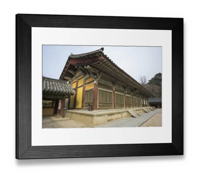Framed Print : Museoljeon hallways and main courtyard in bulguksa temple Framed Print : Museoljeon hallways and main courtyard in bulguksa temple