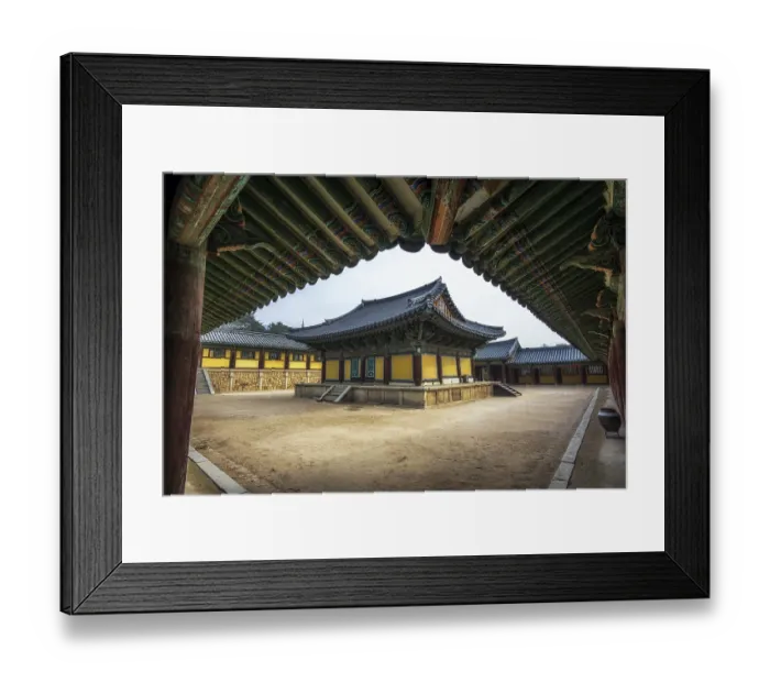 Framed Print : Geukrakjeon hallways in bulgkusa temple