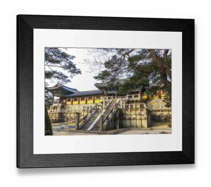 Framed Print : Cheongungyo and baegungyo in bulguksa temple taken during winter