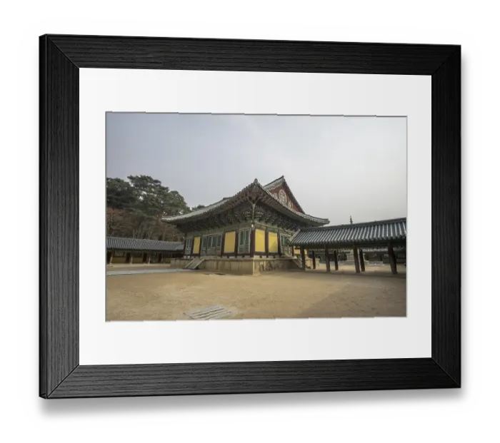 Framed Print : Museoljeon hallways and main courtyard in bulguksa temple