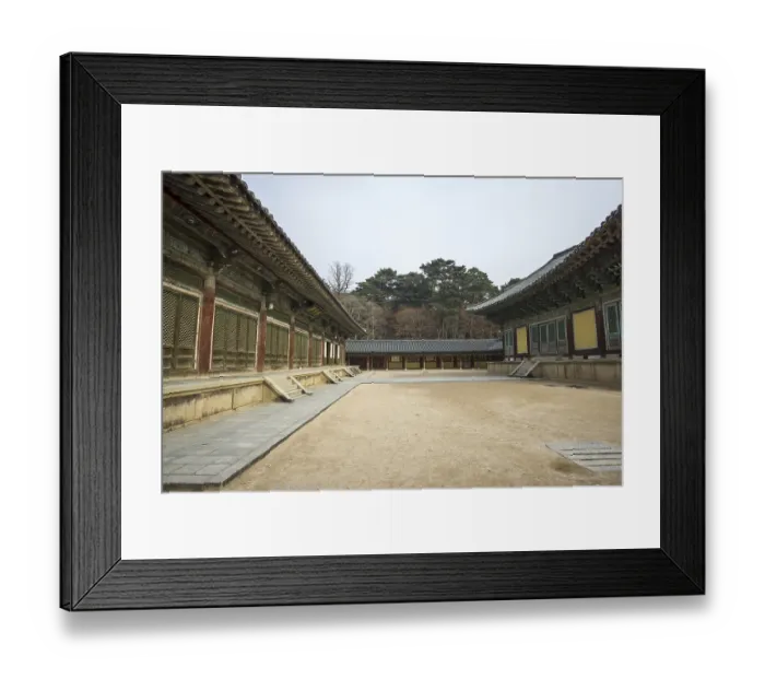 Framed Print : Museoljeon hallways and main courtyard in bulguksa temple