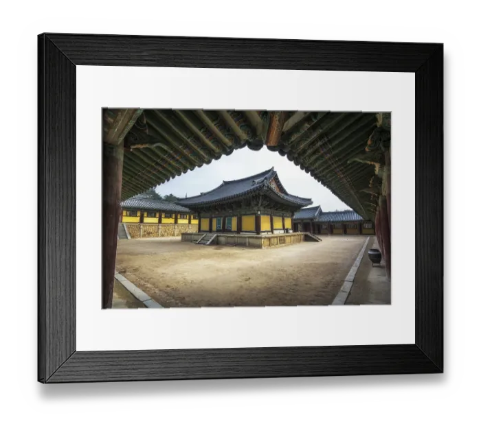 Framed Print : Geukrakjeon hallways in bulgkusa temple