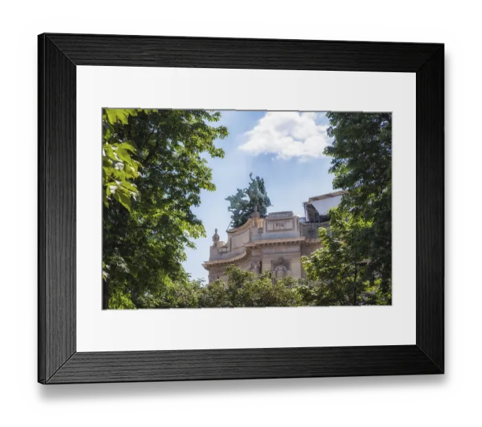 Framed Print : Grand Palais in main facade statue on top of rooftiles Framed Print : Grand Palais in main facade statue on top of rooftiles