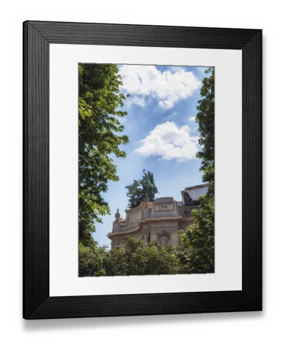 Framed Print : Grand Palais in main facade statue on top of rooftiles