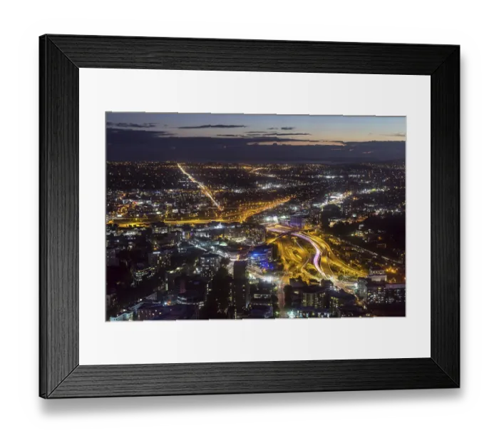 Framed Print : Auckland city night view taken from skytower observation deck