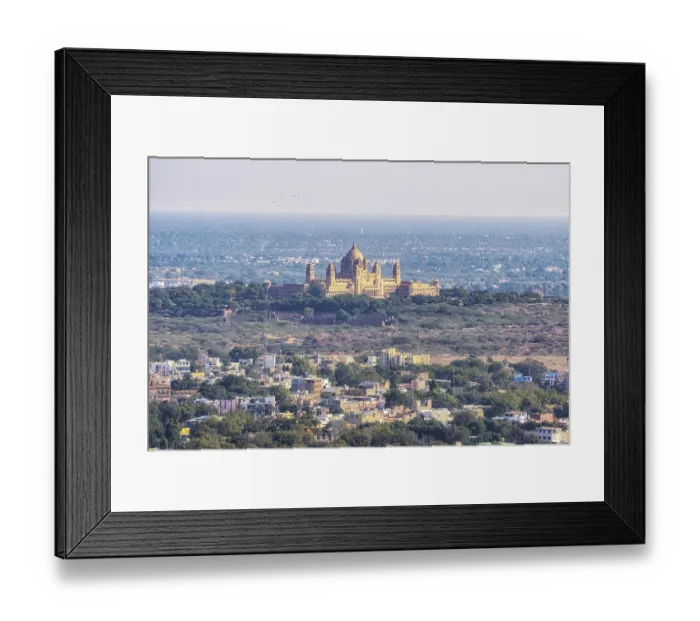 Framed Print : Umaid bhawan palace viewed from mehrangarh fort viewpoint in jodhpur