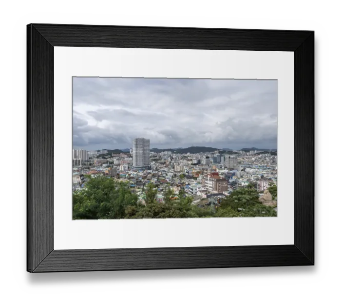 Framed Print : Mokpo city and mokpo port viewed from Yudalsan mountain