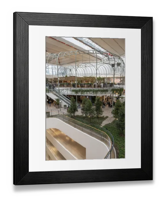 Framed Print : Inside the Hyundai Seoul mall in Yeouido