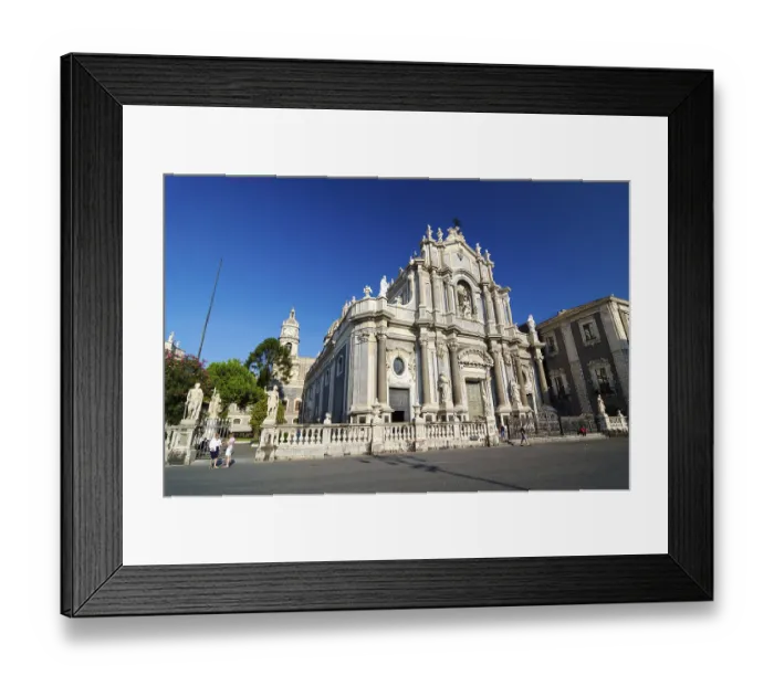 Framed Print : Piazza Duomo or Cathedral Square with Cathedral of Santa Agatha - Catania duomo in Catania