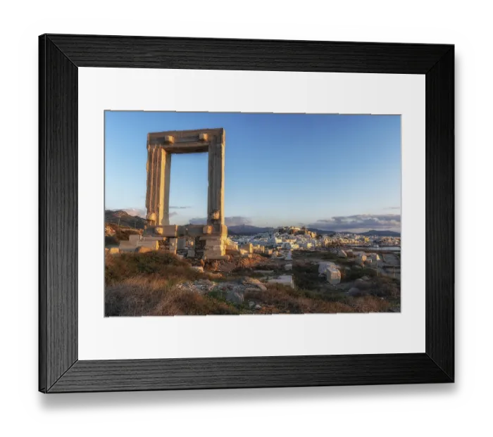 Framed Print : Temple of Apollo scenic viewpoint with the sunset view over Naxos