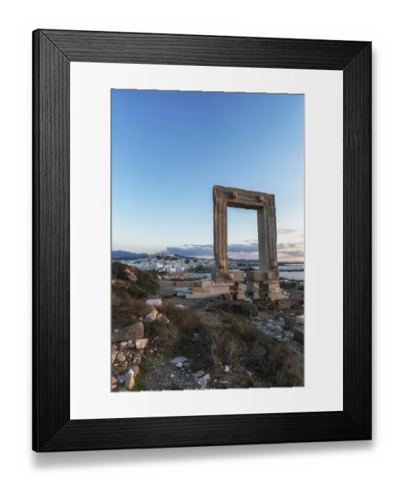 Framed Print : Temple of Apollo scenic viewpoint with the sunset view over Naxos Framed Print : Temple of Apollo scenic viewpoint with the sunset view over Naxos