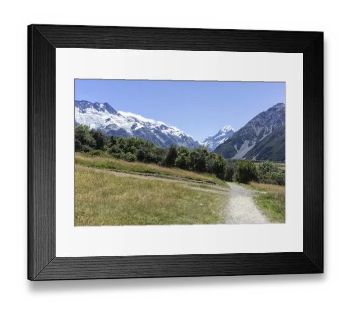 Framed Print : Kea Point track trail with the view of mount cook and mountaintops Framed Print : Kea Point track trail with the view of mount cook and mountaintops