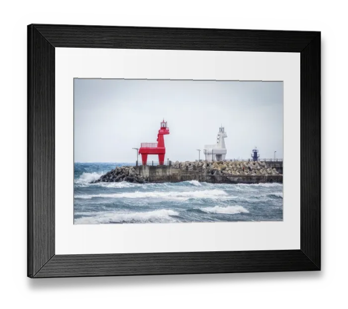 Framed Print : Iho Tewoo Beach two horse shaped lighthouses Framed Print : Iho Tewoo Beach two horse shaped lighthouses