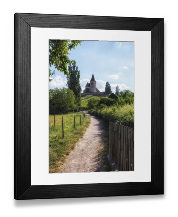 Framed Print : Hunawihr old fortified church surrounded by vineyards Framed Print : Hunawihr old fortified church surrounded by vineyards