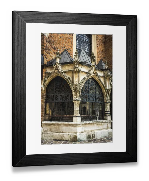 Framed Print : Tourist architectural attractions in the market square of Krakow