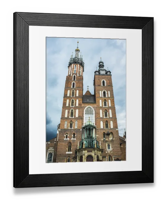 Framed Print : Tourist architectural attractions in the market square of Krakow
