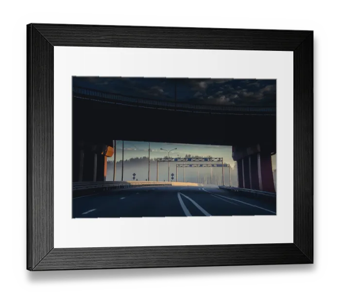 Framed Print : Russian roads in Karelia. Travel by road