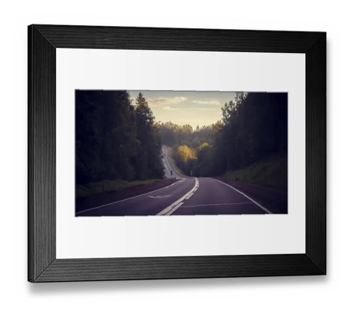 Framed Print : Russian roads in Karelia. Travel by road