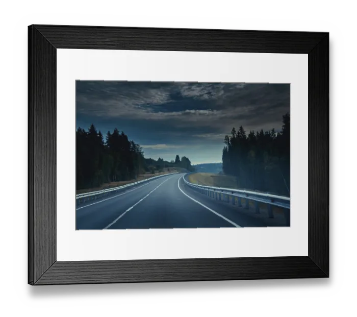 Framed Print : Russian roads in Karelia. Travel by road