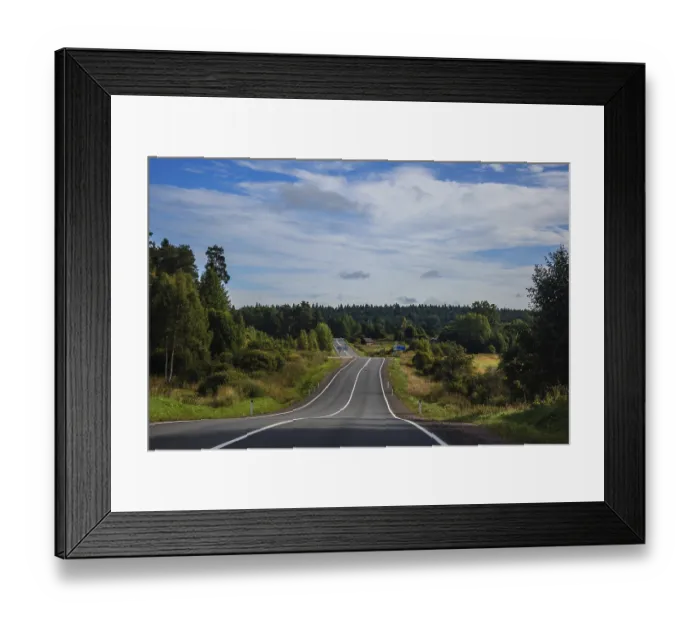Framed Print : Russian roads in Karelia. Travel by road Framed Print : Russian roads in Karelia. Travel by road