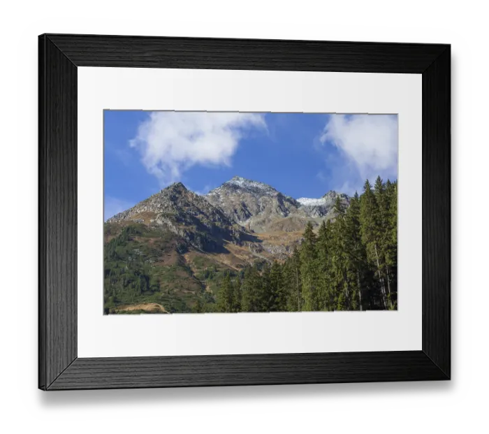 Framed Print : Forest and mountains in Mutterberg Valley in autumn Framed Print : Forest and mountains in Mutterberg Valley in autumn