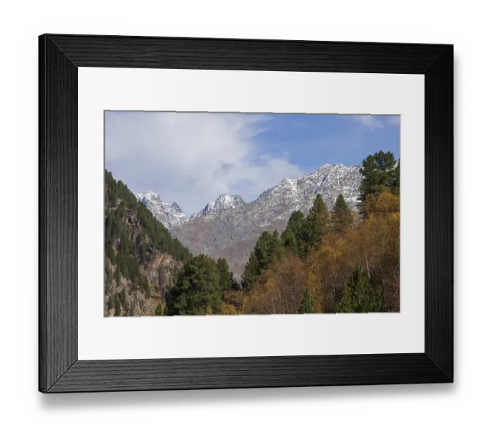 Framed Print : Forest and mountains in Mutterberg Valley in autumn