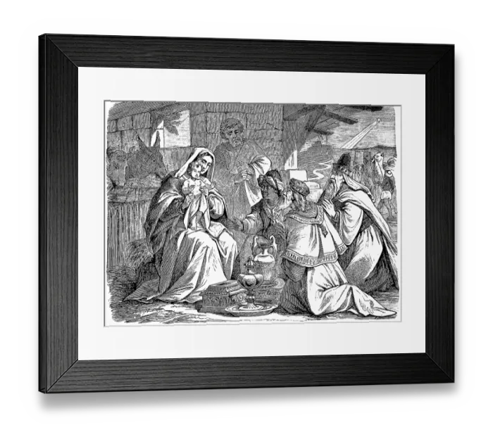 Framed Print : The wise men from the East, Mary and Joseph
