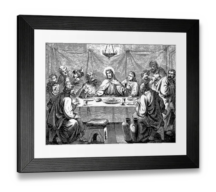 Framed Print : The last meal of Jesus with his disciples