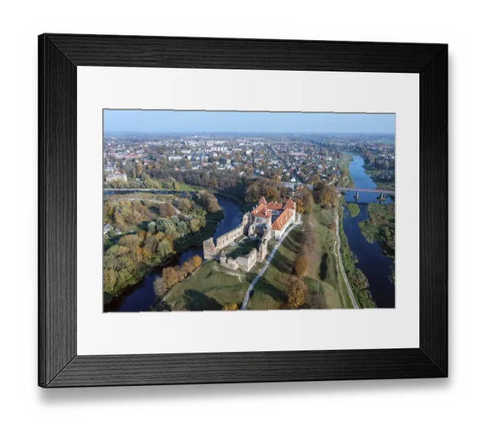 Framed Print : Bauska Medieval Castle complex from above Framed Print : Bauska Medieval Castle complex from above