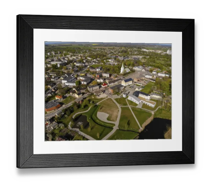Framed Print : New well-kept park for a walk in Dobele Framed Print : New well-kept park for a walk in Dobele