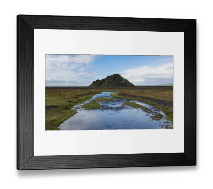 Framed Print : River markarfljot on Iceland with mountain Stori Dimon