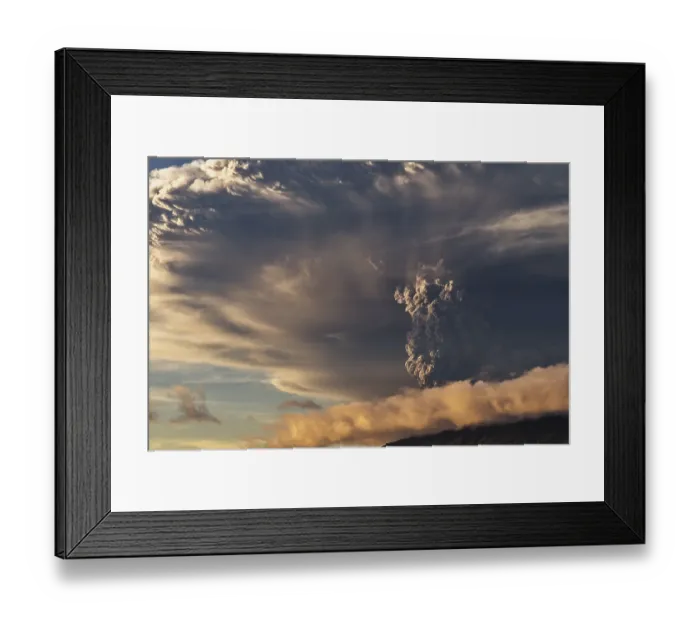 Framed Print : Eruption. Clubs of smoke and ash in the atmosphere Framed Print : Eruption. Clubs of smoke and ash in the atmosphere