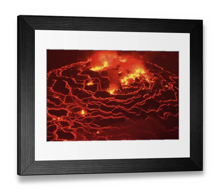 Framed Print : Mouth of the volcano with magma